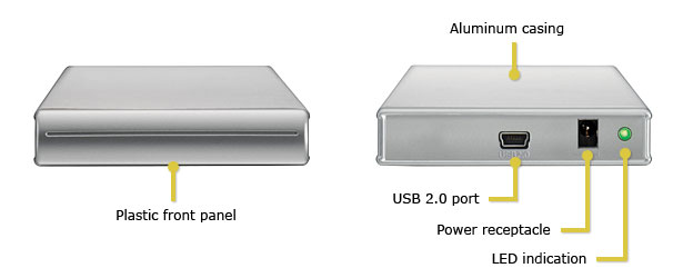 DC-SATA USB 2.0 Hard Drive Enclosure