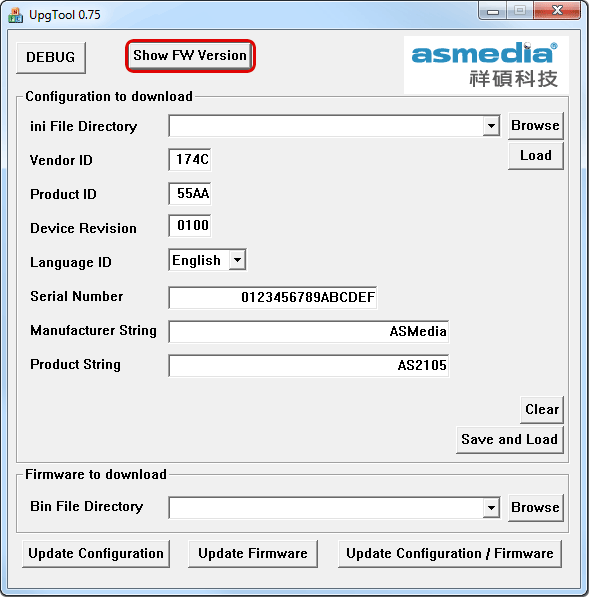 Show firmware version