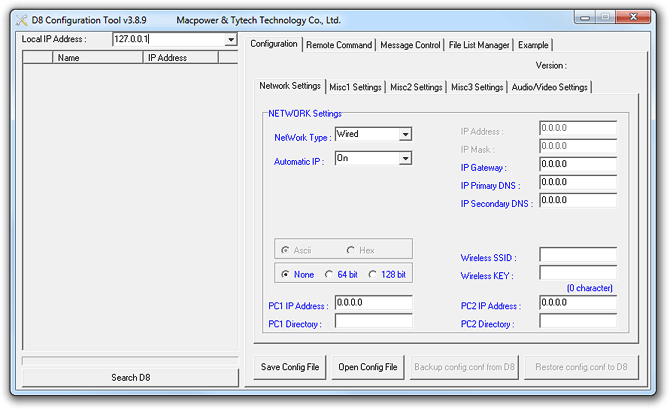 D8 Config Tool